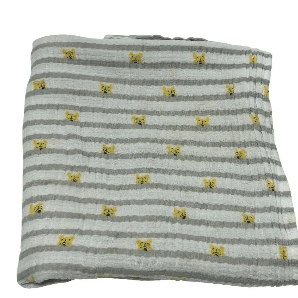 Disney Baby Aden + Anais Winnie The Pooh Gray Stripes Cotton Muslin Blanket